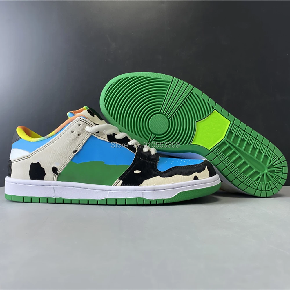 2020 newest ice cream Dunks low BEN JERRY CHUNKY DUNKY Black white cow horsehair vamp fashion RUNNING Shoes | Спорт и развлечения