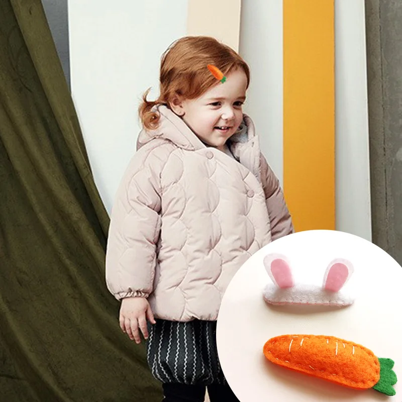 2 шт. милые Мультяшные заколки в виде моркови кролика уха BB для волос Заколки