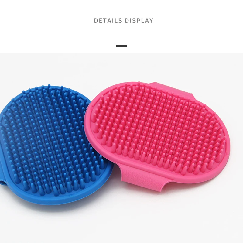 

Dog Groom Brush Pet Bath Comb Brush Massage Rubber Comb Adjustable Ring Handle for Pet Cat and Dogs Dog Pet Grooming Combs