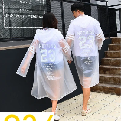 Transparent white 23 Женский плащ, Корейская японская мода, Женское пальто, ветровка, для взрослых, для пеших прогулок, мужское пончо - Цвет: Transparent white 23