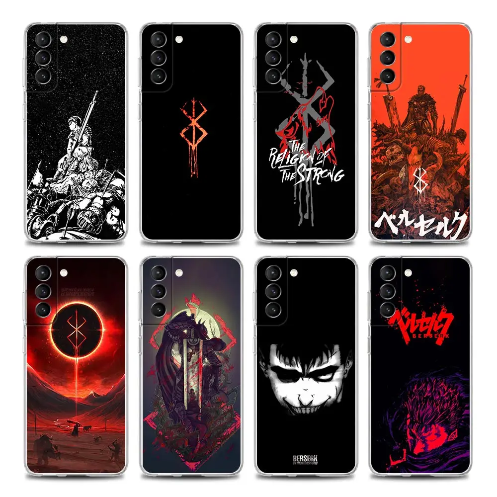 

Guts Berserk Japanese Anime Clear Phone Case for Samsung S9 S10 4G S10e Plus S20 S21 Plus Ultra FE 5G M51 M31 S M21 Soft Silicon