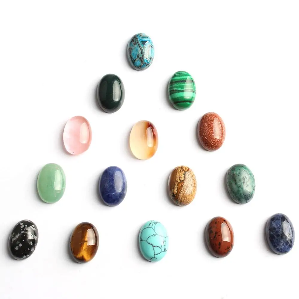 8x10mm Oval 20pcs Натуральный Камень Бисер Смешанные овальные круглые Треугольники квадратный кабошон в форме слезки бусины для самостоятельного изготовления ювелирных изделий Кольцо 10/20 штук - Цвет: 8x10mm Oval 20pcs