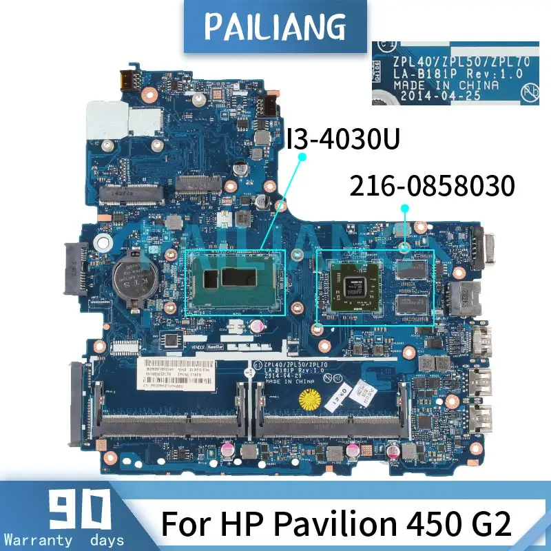 PAILIANG материнская плата для ноутбука HP Pavilion 450 G2 I3-4030U LA-B181P 216-0858030 DDR3 tesed - купить по