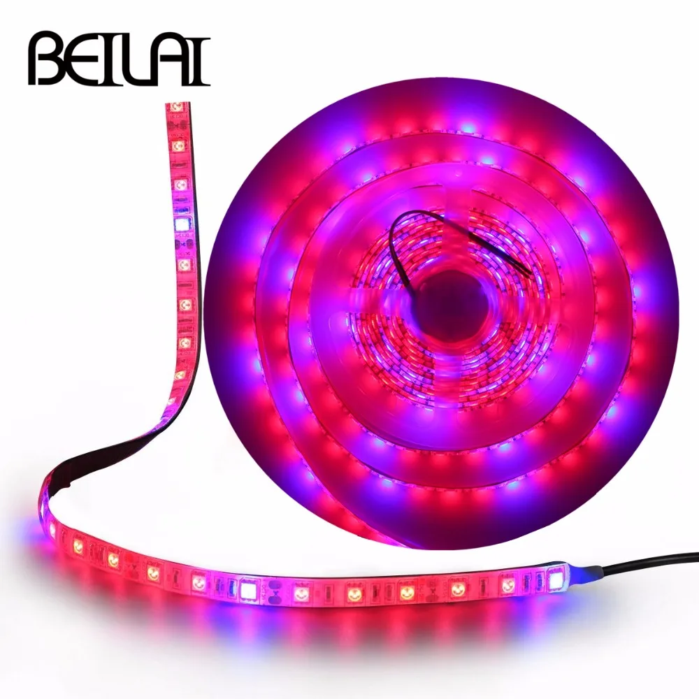 DC 12V LED Grow light 5M светодиодная лента гибкая 5050 Phyto растительные лампы для