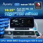 Автомобильный мультимедийный плеер Qualcomm, стерео-система на Android 10, с 4G LTE, gps, для Audi A6, A6L, C6, 2005-2011, типоразмер 2 din
