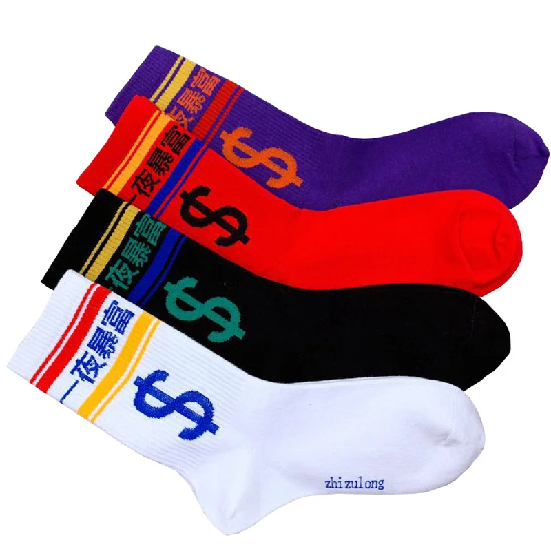 Tide Ins Men and Women Couple Socks Harajuku Sport Hip Hop Street Cool Personality Alphabet Independent Design Style