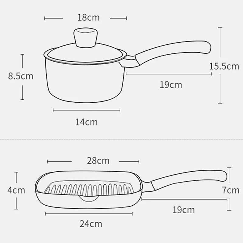 Полный набор бытовой Золотой суповый горшок антипригарный стейк сковорода