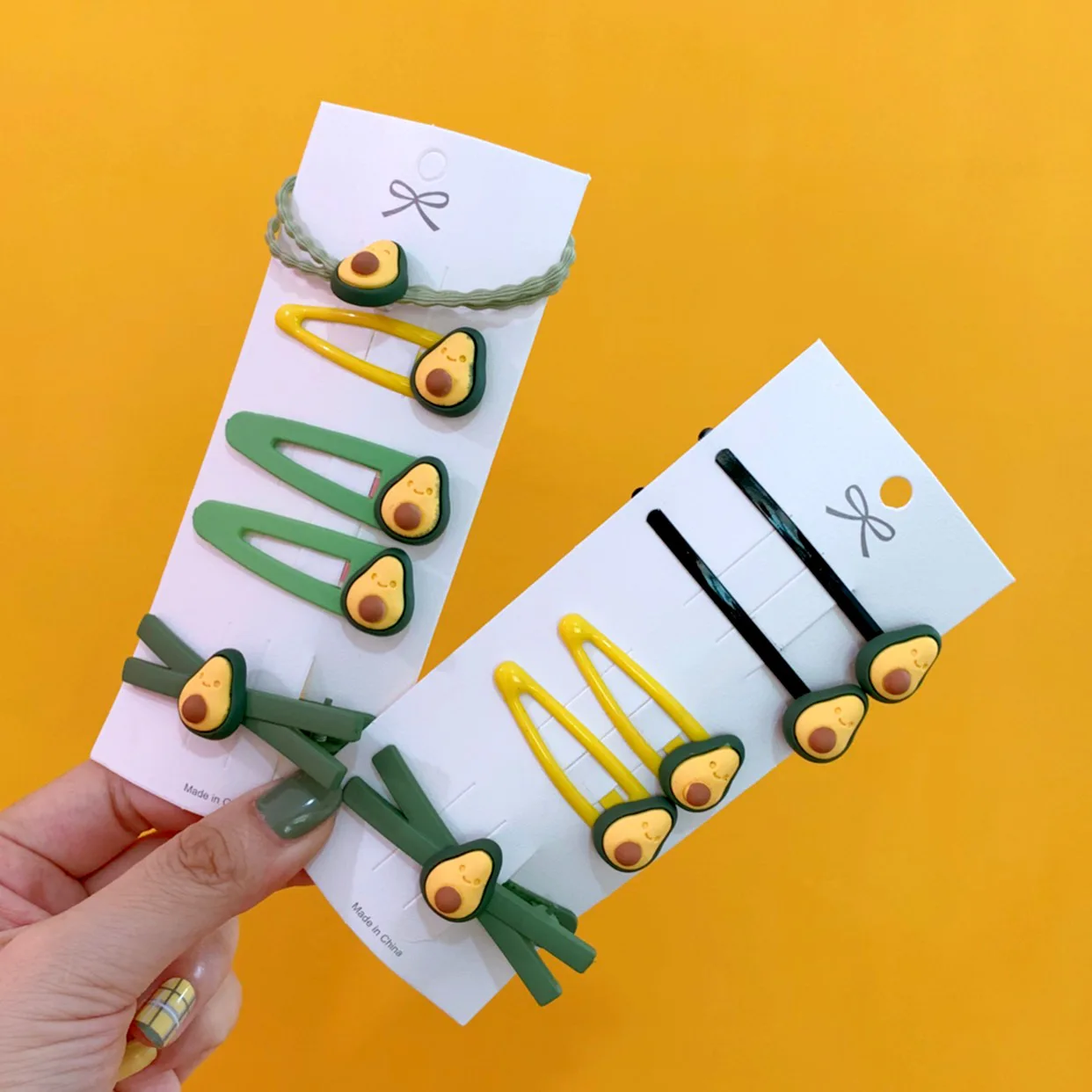 Милые корейские заколки для волос девочек аксессуары набор из зеленых заколок с