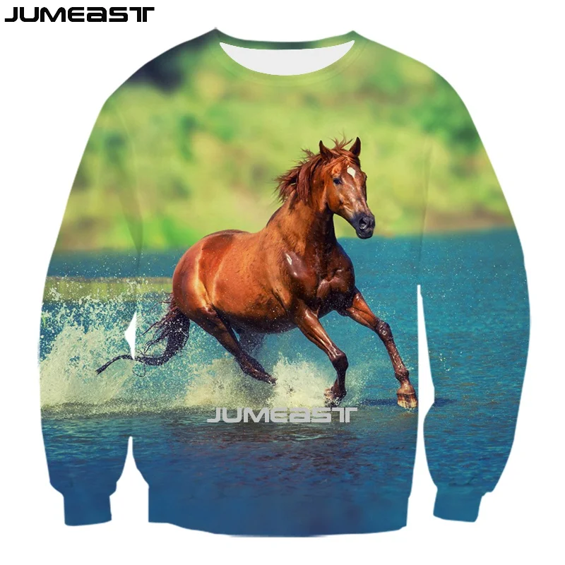 

Jumeast Men Women 3D Sweatshirt Animal Horse Oversized Streetwear Harajuku Long Sleeve T Shirt Spring Autumn Pullover Tops Tees
