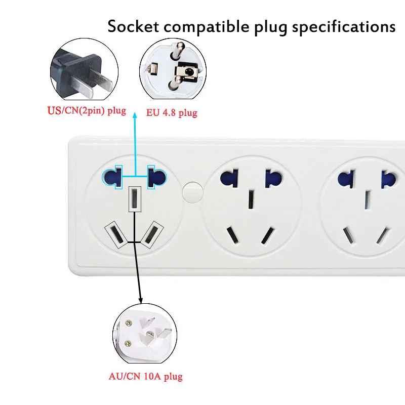 Розетка электрическая переменного тока многоразовая розетка с выключателем 3/4/5/6