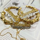 AurolaCo модные новые женские серьги-кольца индивидуальные именные серьги золотые серьги в форме сердца праздничные подарки