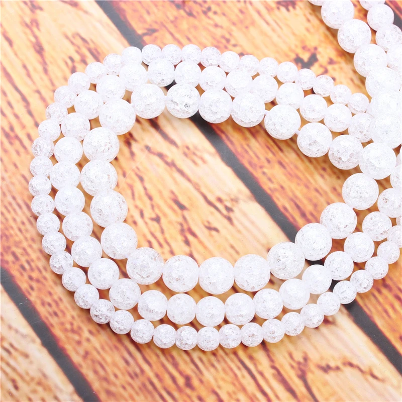 White Popcorn Natural Stone Bead Round Loose Spaced Beads 15 Inch Strand 4/6/8/10/12mm For Jewelry Making DIY Bracelet |