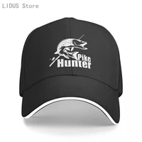 summer hot pike hunter fish men baseball cap fashion brand funny fishings printed trucker cap menoutdoor fishing hat snapback