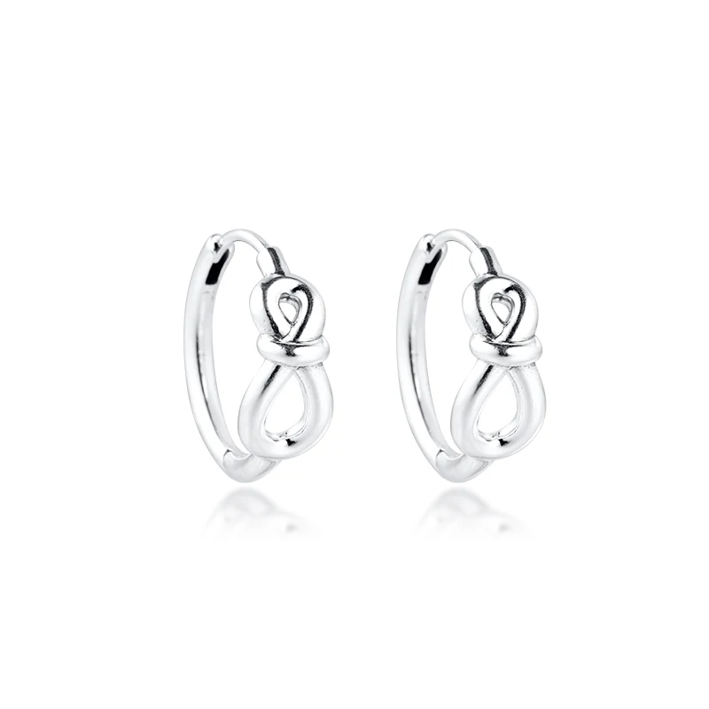 

Infinity Knot Hoop Earrings Authentic 925 Sterling Silver Jewelry Free Shipping