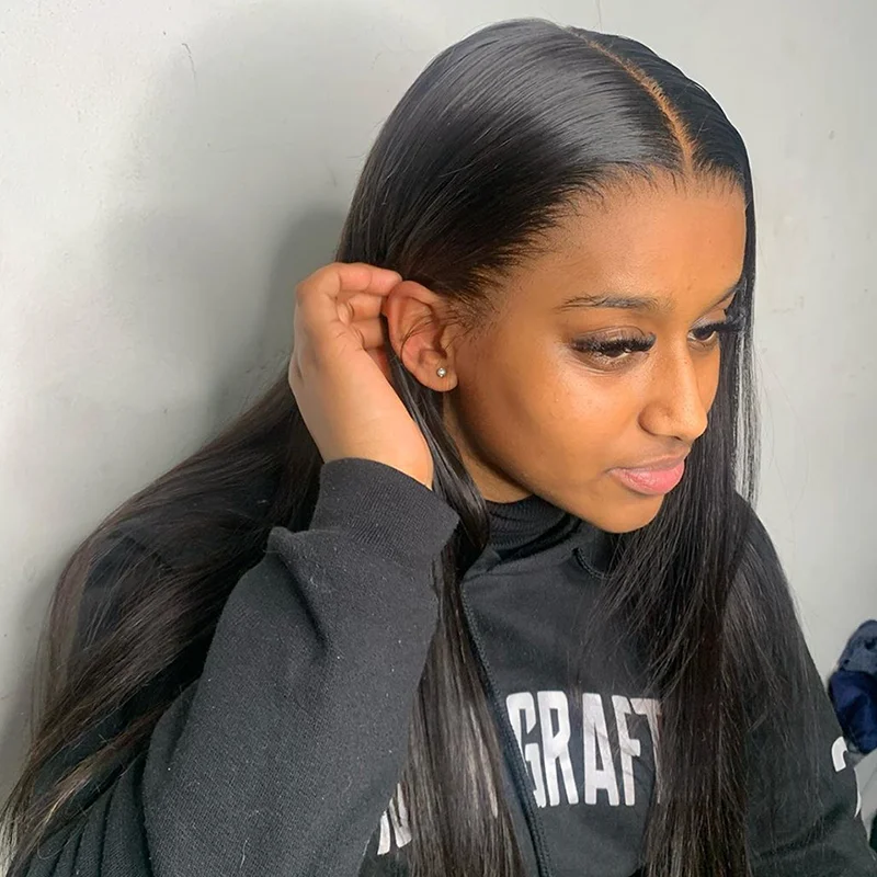 Meetu кружевной передний al парик из человеческих волос для черных женщин