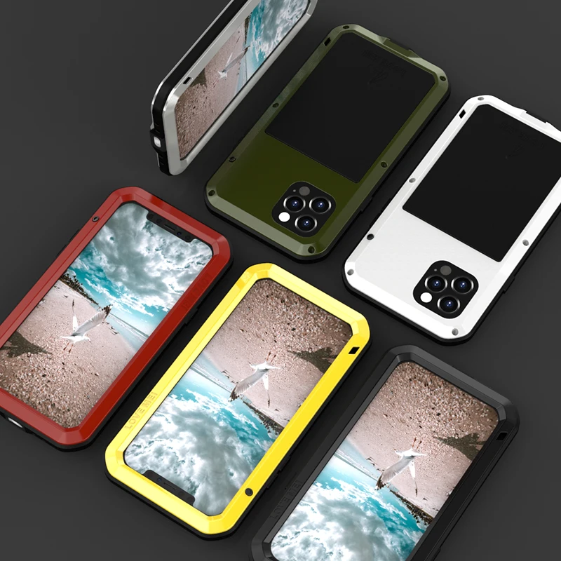 

Waterproof Shockproof Dirt Proof Aluminum Metal Case For iPhone 12 Pro Heavy Duty Rugged 360 Full Coverage Protective Cover