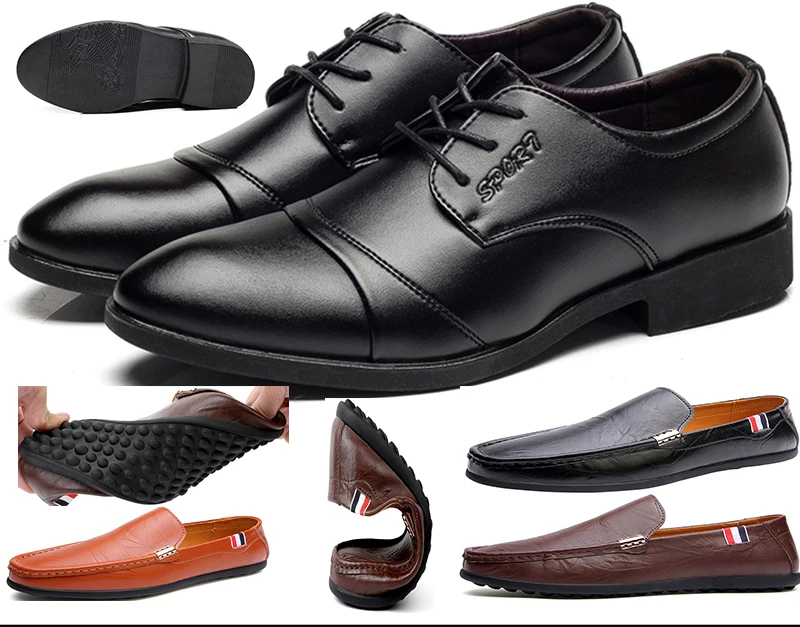 

Genuine Leather Men Casual Shoes Luxury Brand 2019 Mens Loafers Moccasins Breathable Slip on Black Driving Shoes Plus Size 38-45