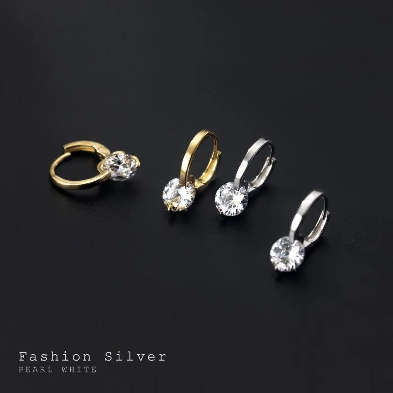 

Серьги-кольца женские из серебра 925 пробы, с фианитами