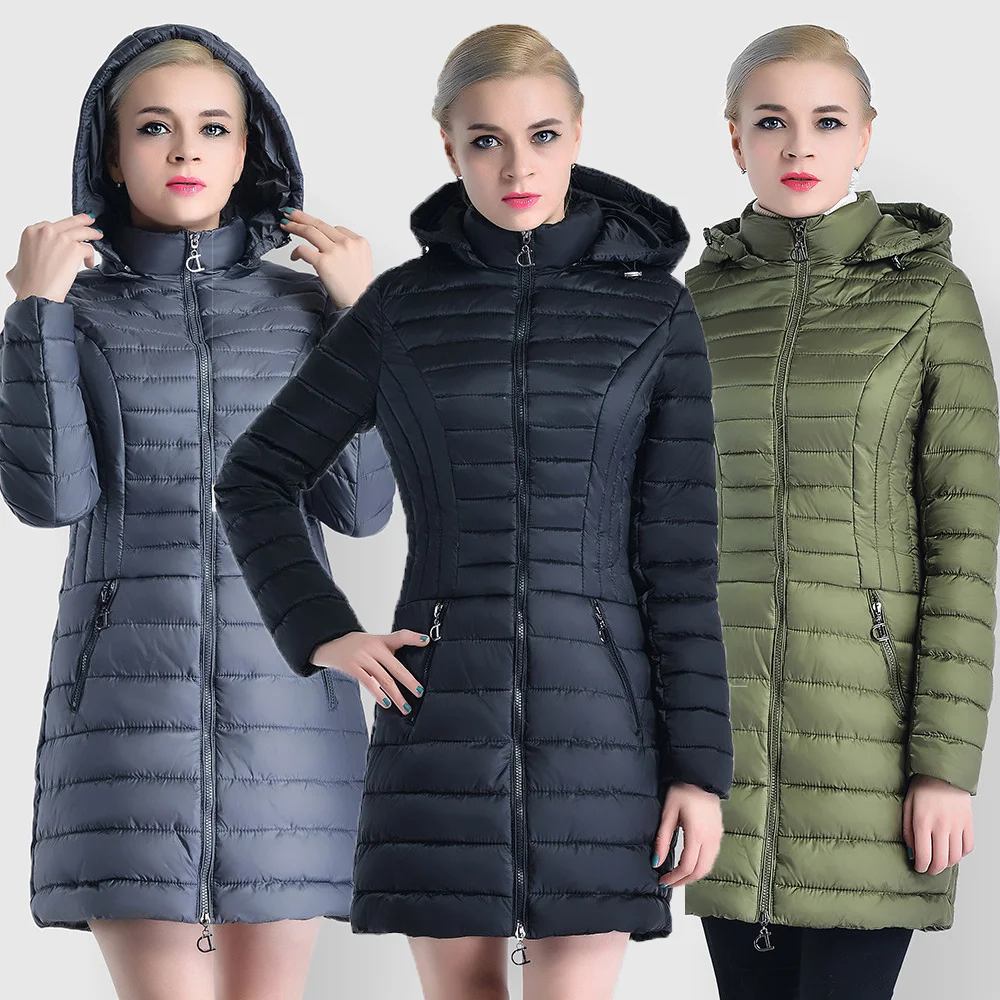 

Winter Long Jacket Women Warm Parka Slim Puffer Jacket Ladies Plus Size Female Hooded Thick Warm Cotton Padded Jacket Feminina
