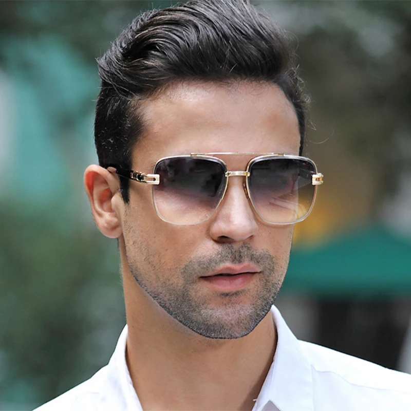 

Новинка 2021, роскошные солнцезащитные очки для мужчин, модные квадратные очки, винтажные коричневые очки для вождения, роскошные мужские очк...