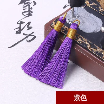 color 9 10 шт., 8 см, полиэфирная шелковая кисточка для сережек, амулет для изготовления, Сати, кисточки, кулон, сделай сам, ювелирное изделие, ручная работа - Цвет: color 9