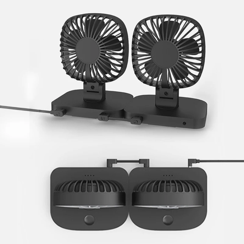 Портативный автомобильный охлаждающий usb-вентилятор 12 В регулируемый на 360