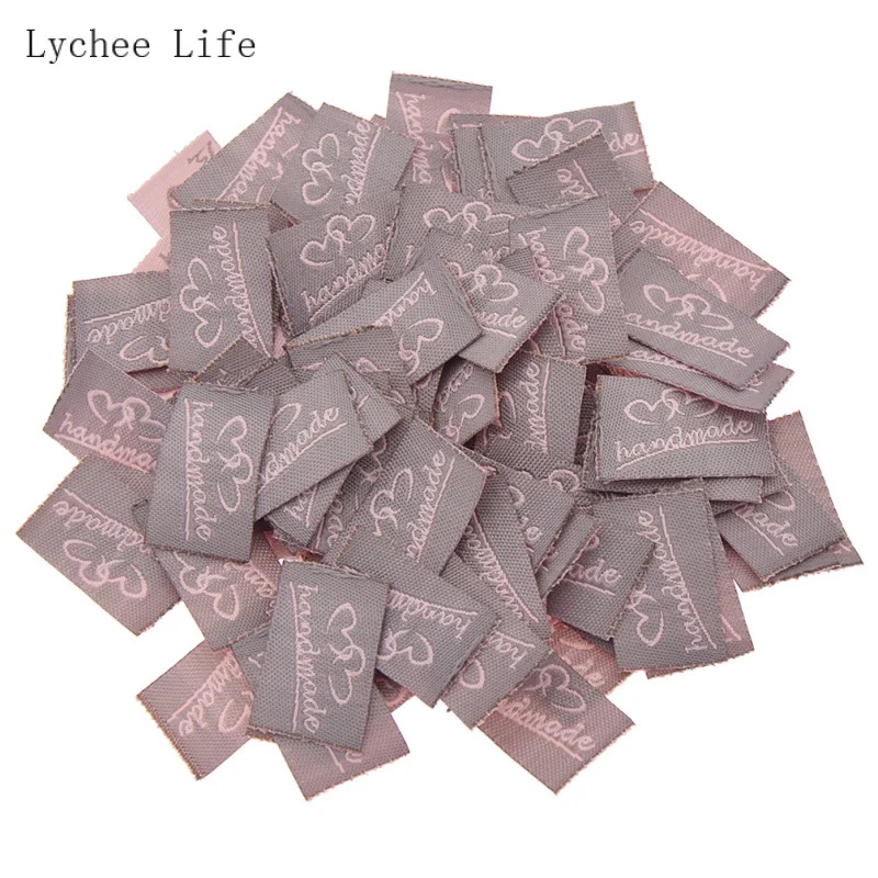 100 шт./лот бирка для одежды ручной работы с бабочками и сердечками Швейные