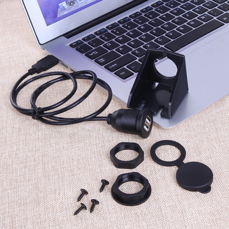 VODOOL 1 м USB 2,0 монтажный кабель USB штекер 2 USB2.0 Женский удлинитель сплиттер для грузовика прицепа лодки с водонепроницаемой крышкой
