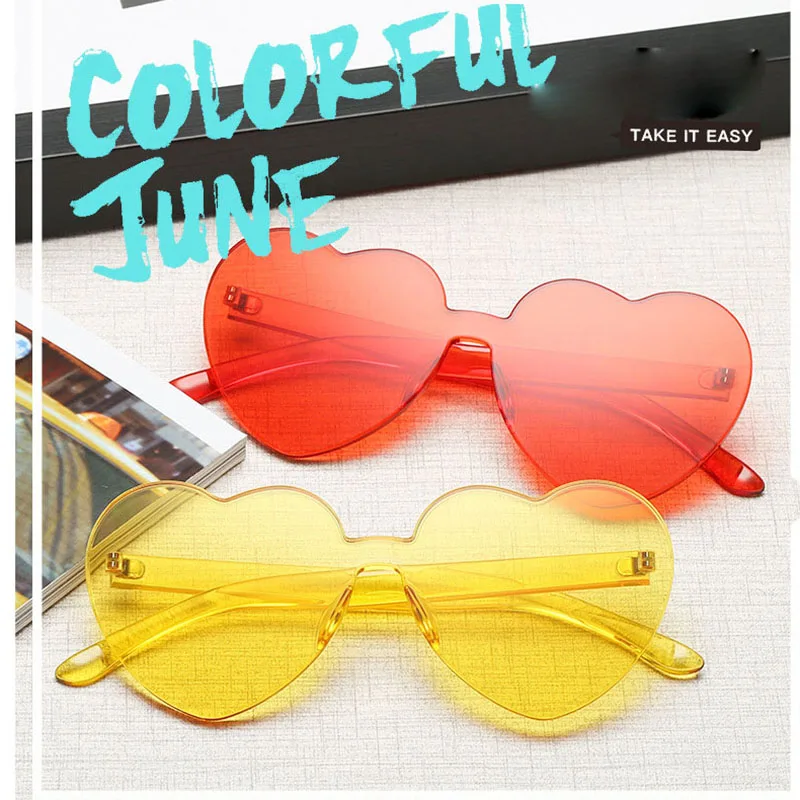 Тренд Для женщин солнцезащитные очки в форме сердца Стиль для женские с вогнуто