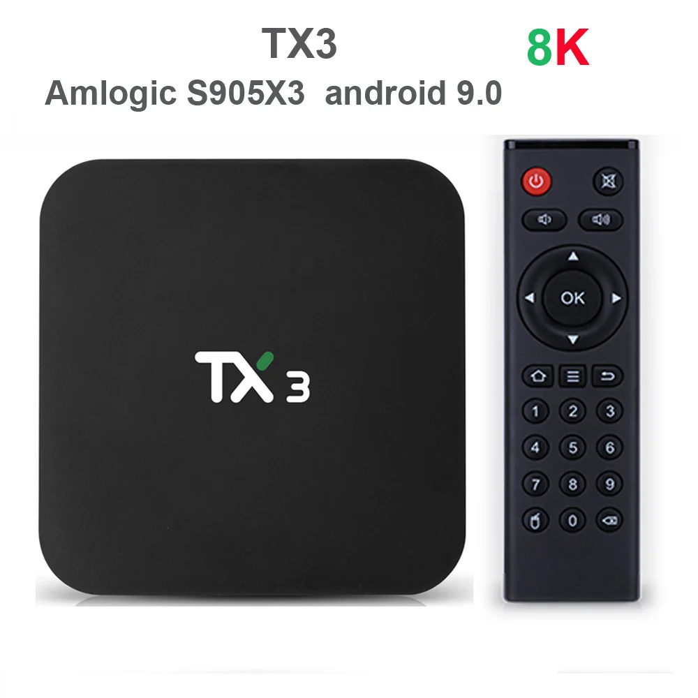Tanix TX3 Smart tv BOX Android 9,0 Amlogic S905X3 8K медиаплеер 4 Гб ОЗУ 32 Гб 64 Гб ПЗУ 2,4 г/5 ГГц двойной Wifi BT H.265 телеприставка