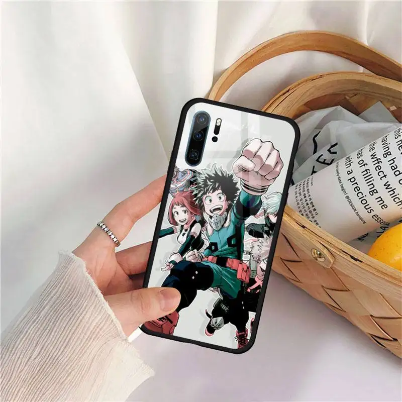 

Anime my hero academia figure Phone Case Tempered glass for Huawei P9 P10 P20 P30 Pro Plus Lite Mate 9 NOVA 3E 3I