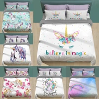 unicorn duvet cover single 150x200 cute bedding set for girls cartoon bed cover 135 queen king size pink white kids bed cover