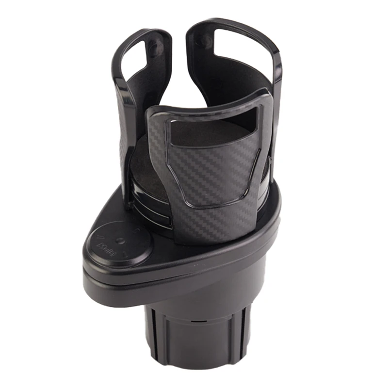 

Universal Adjustable Car Cup Holder 2in1 Car Dual Cup Mount Extender Organizer Drink Holder Black