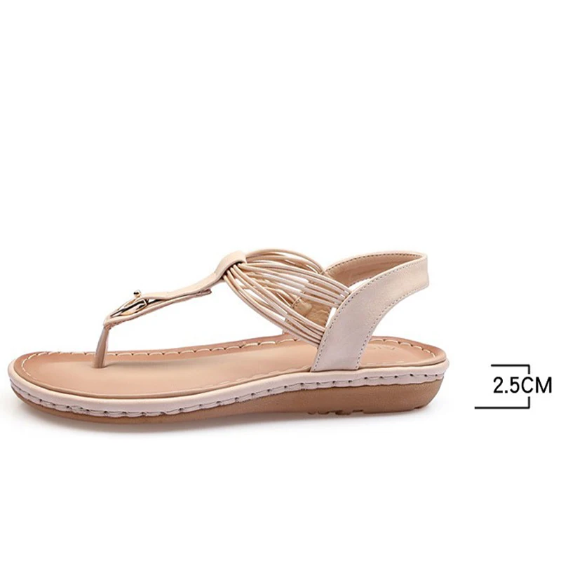 

MCCKLE Women Sandals Summer Flat Woman thong Sandal Slip On Female Clip Toe Footwear Ladies Comfort Casual Solid Beach Shoes