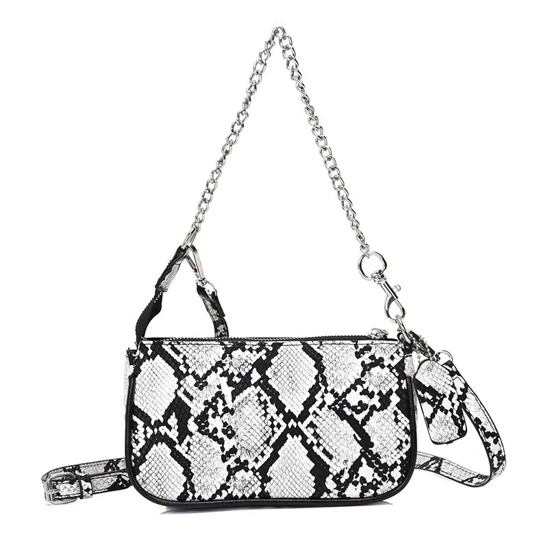 

2020 Fashion Serpentine Sac Baguette Bags for Women Chain Pu Leather Crossbody Bags For Women Shoulder Messenger Bag