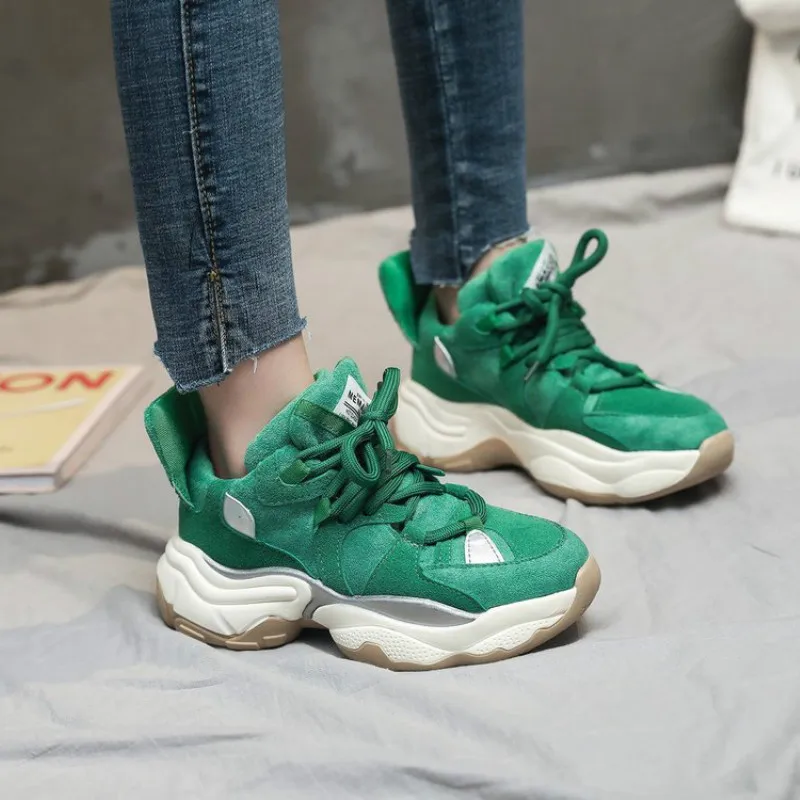 

Женские кроссовки на платформе, повседневные дышащие кроссовки на вулканизированной подошве, со шнуровкой, 2020