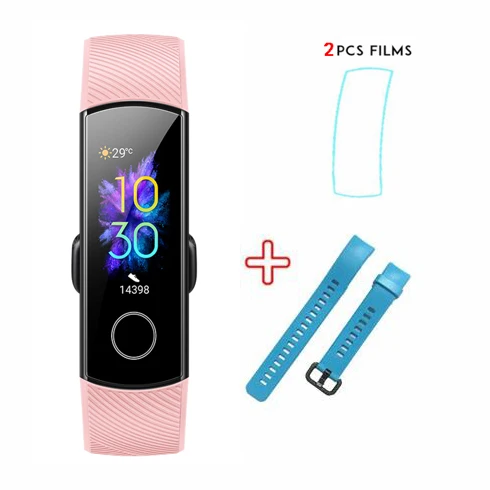 add sky blue strap f Смарт-браслет huawei Honor Band 5 с кислородом в крови Amoled и сенсорным экраном - Цвет: add sky blue strap f
