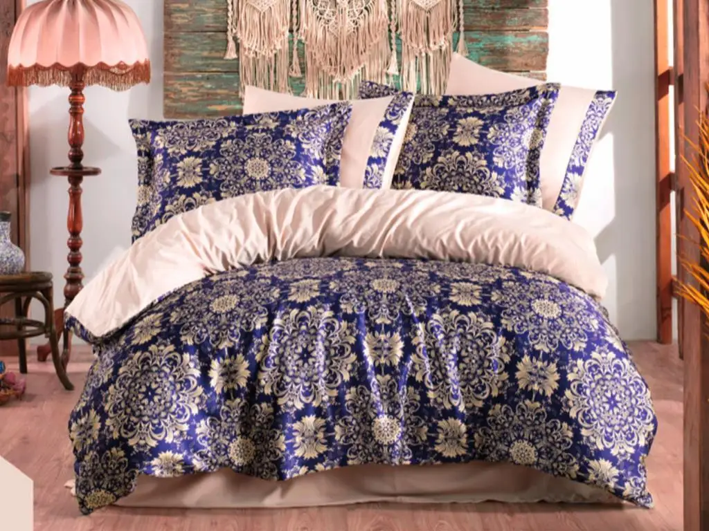 

Elena Double Cotton Satin Duvet cover set Royal