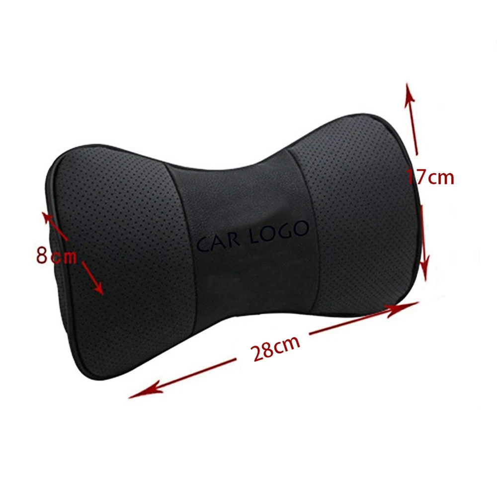 2Pcs Car Neck Pillow Genuine Leather Pillows Cushion Seat Head rest protection Resting pillow For Audi kia Most cars | Автомобили и