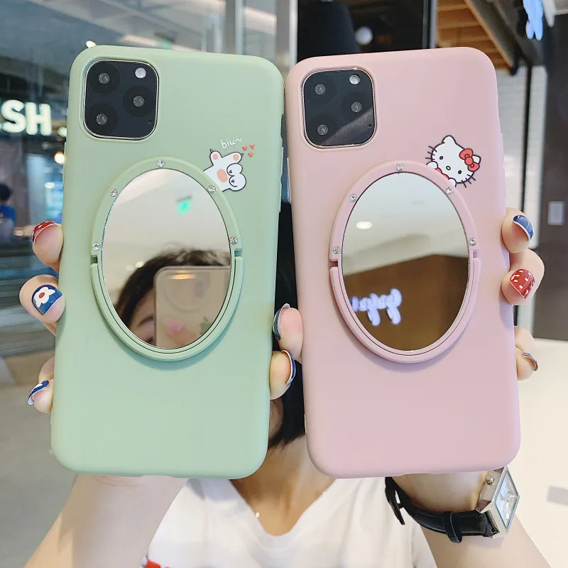 Милый зеркальный мягкий чехол из ТПУ для iPhone 7 8 11 6 6s Plus XS Max XR X Простой Тонкий