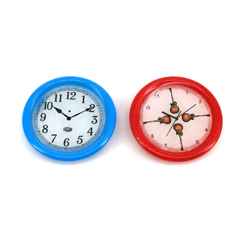 

2019 New Doll House Miniature Wall Clock 1:12 Scale Play Doll Houses Miniaturas Home Decor Accessories Toy Play Furniture Toys