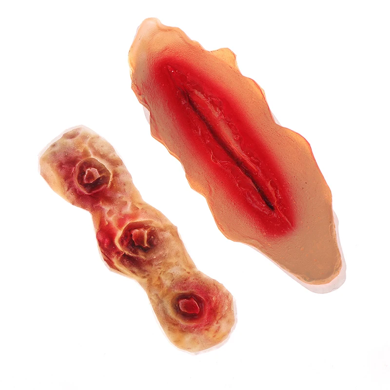 Страшные 3D Хэллоуин имитация шрамов водонепроницаемая фотовспышка кровавый