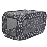 portable pet kennel carrier collapsible small dog fence cat travel cage rectangular playpen for puppy double zipper door