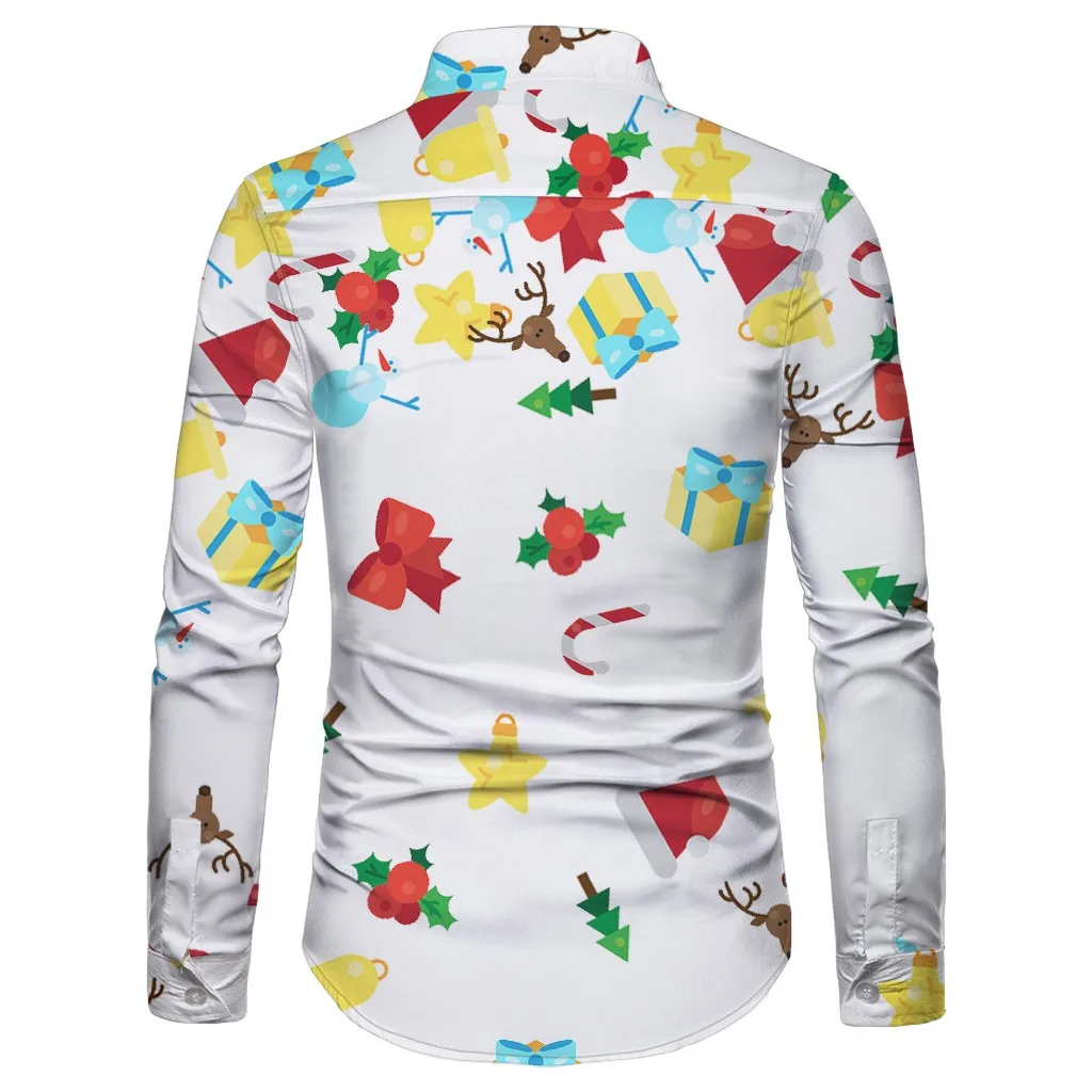 Мужская Рождественская рубашка Funnyshirt Повседневная с длинными рукавами и принтом
