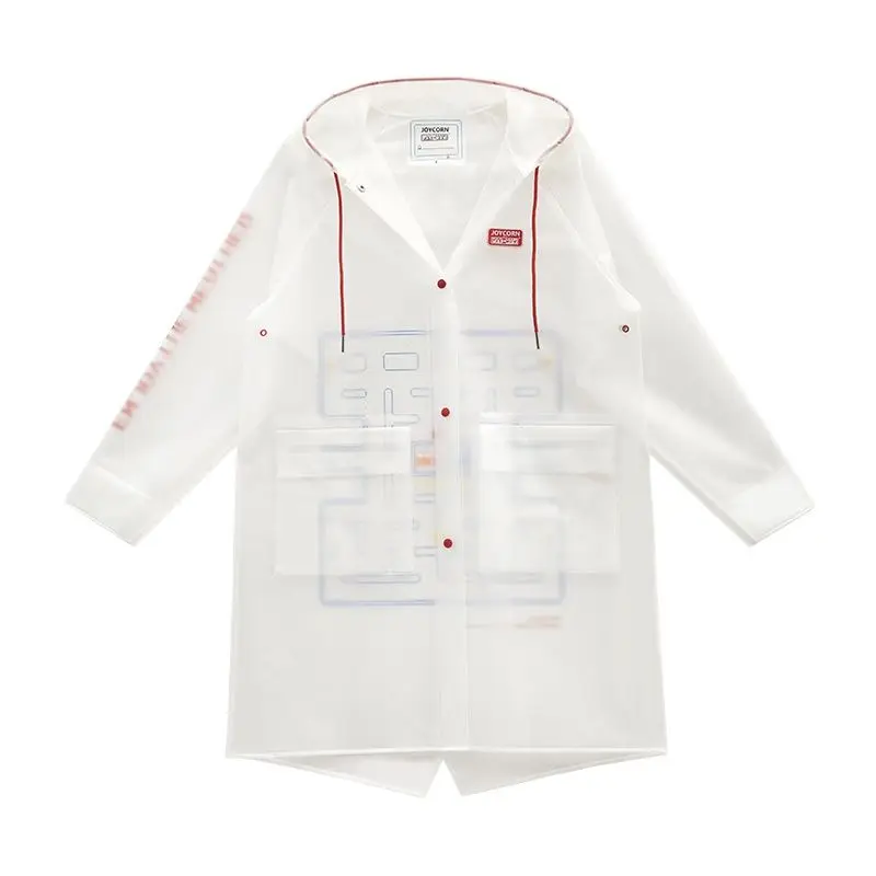 Прозрачный длинный дождевик Женский взрослый пластиковый костюм