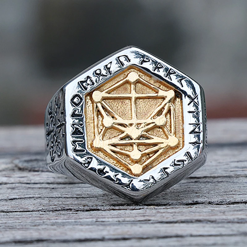 Ретро скандинавской мифологии Каббала Кольца из нержавейки Viking Для Мужчин's