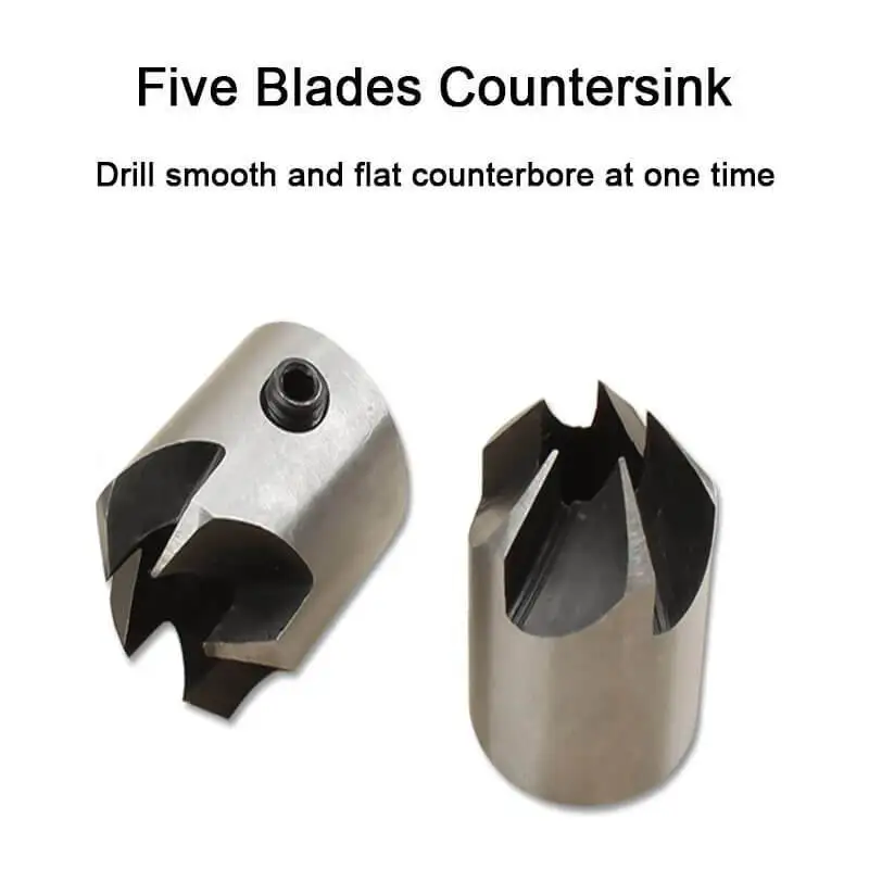 

Woodworking Drilling Chamfer Tool Set Countersink Drill Bit Set for Wood Durable ADW889