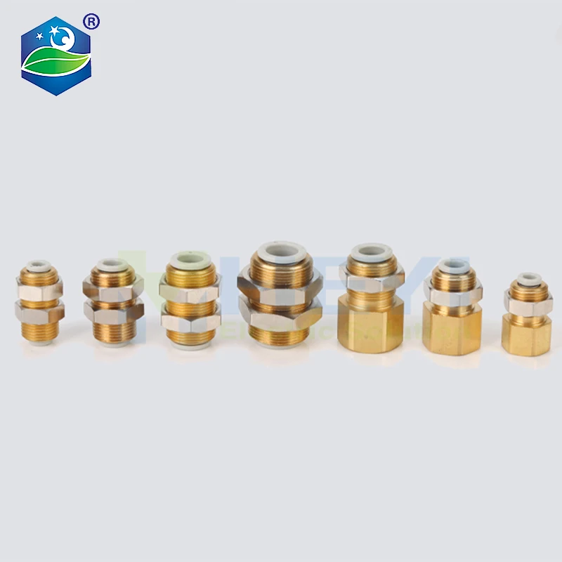 

PM Air Pneumatic Straight Bulkhead Union Internal thread 4mm-12mm OD Hose Tube One Touch Push Gas Connector Brass Quick Fitting