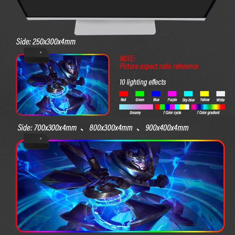 

RGB Large League of Legends Mouse Pad Led Computer Mousepad Backlight Surface Mause Pad LOL Keyboard Desk Mat Support DIY