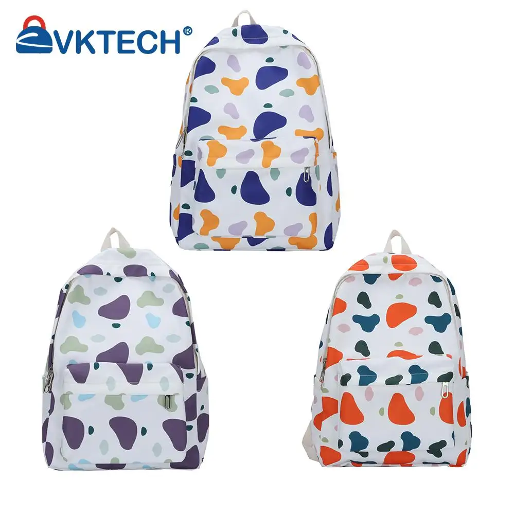 

Fashion Women Hit Color Cow Pattern Printing Backpack Shoulder Bag Students School Travel Large Capacity Handbags